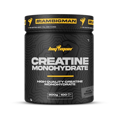 BigMan | Creatina Monohidrato 300Gr (Neutra) | 200 Mesh | Incrementa Resistencia | Potencia los Efectos de los Entrenamientos | Crecimiento Muscular