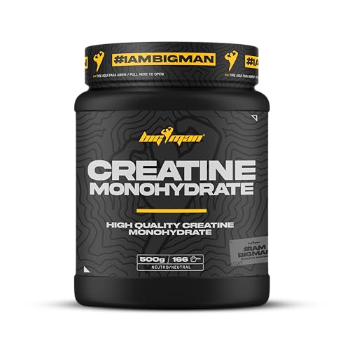 BigMan | Creatina Monohidrato 500Gr (Neutral) | 200 Mesh | Incrementa Resistencia | Potencia los Efectos de los Entrenamientos | Crecimiento Muscular