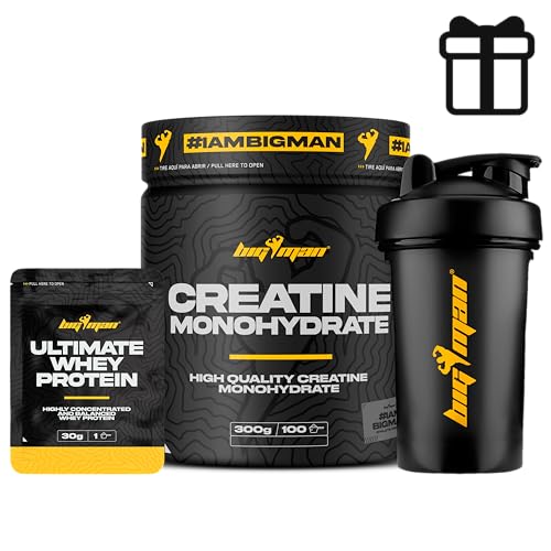 BigMan | Pack Creatina Monohidrato 300Gr (NEUTRA) + Shaker "REGALOS | 200 Mesh | Incrementa Resistencia | Potencia los Efectos de los Entrenamientos | Crecimiento Muscular