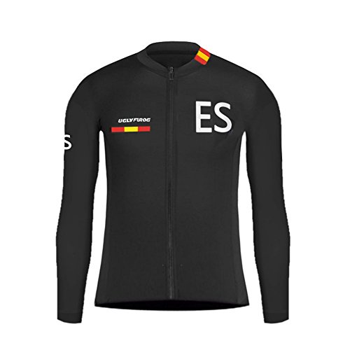 Bike Wear Designs para Hombre de Manga Larga Winter Flece de Ciclismo de Bicicleta de Carretera Biking Ropa de Montar SportswearJacket Camisa de Bicicleta Cycling Jersey