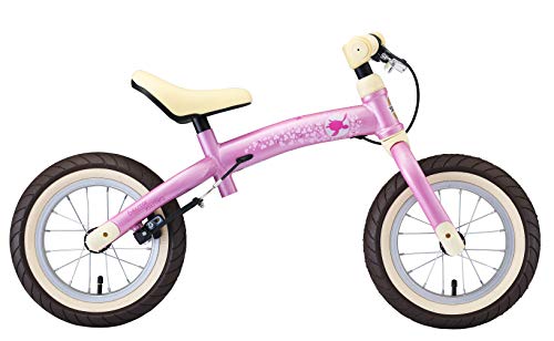 BIKESTAR 2-en-1 Bicicleta sin Pedales para niños y niñas 3-4 años | Bici con Ruedas de 12" Edición Sport | Rosa