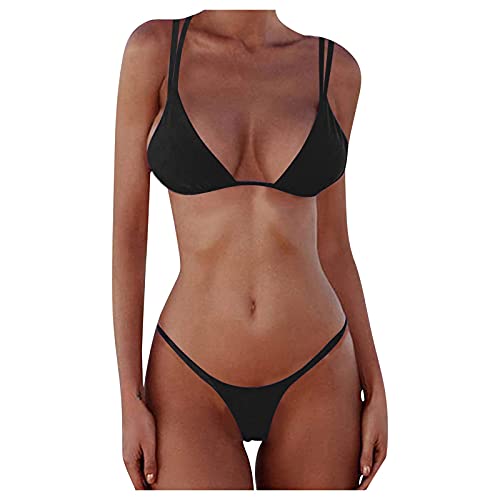 Bikinis brasileños Tanga Mujer Sexy 2021 Micro Mini Bikinis Dividido de Bañadores Mujer Ropa de Playa Sexy para Mujer Prenda para la Playa Trajes de Baño de 2 Piezas Bikinis Mujer Push up con Relleno