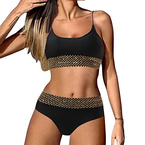 Bikinis Menstruales Conjunto de Bikini para Mujer Tallas Grandes Traje de baño Traje de baño Cintura Media Escote en V Profundo Tirantes Anchos Malla Gancho Bikini Triangulo