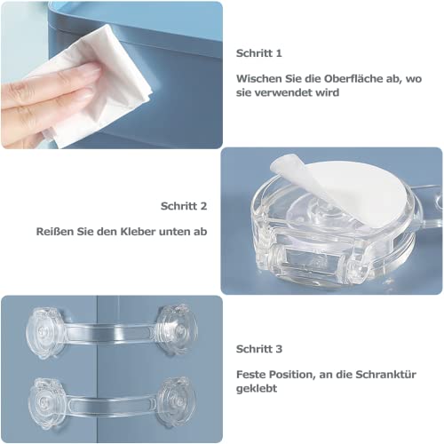 BillyBath Seguridad Puertas Niños 10pcs, Cierre Seguridad Cajones Bebe Protector Cierres Para Armarios, Wc, Cocinas, Puertas Y Ventanas, Nevera, Proteccion Bebes Casa, Transparent