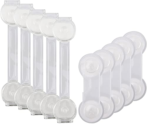 BillyBath Seguridad Puertas Niños 10pcs, Cierre Seguridad Cajones Bebe Protector Cierres Para Armarios, Wc, Cocinas, Puertas Y Ventanas, Nevera, Proteccion Bebes Casa, Transparent