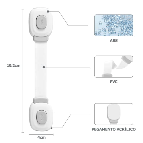 BillyBath Seguridad Puertas Niños 6pcs, Cierre Seguridad Cajones Bebe Protector Cierres Para Armarios, Wc, Cocinas, Puertas Y Ventanas, Nevera, Proteccion Bebes Casa, Gris