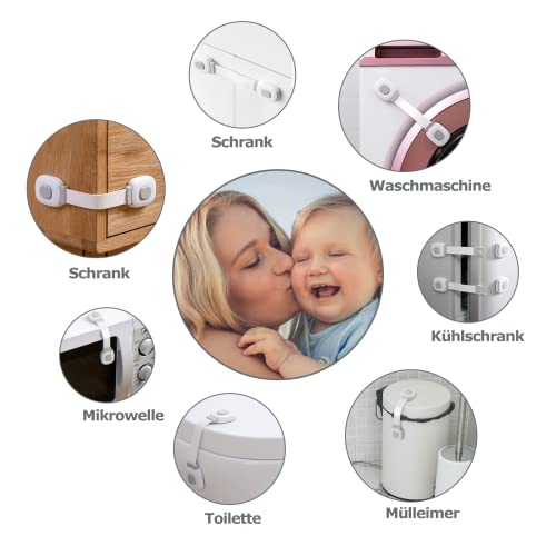 BillyBath Seguridad Puertas Niños 6pcs, Cierre Seguridad Cajones Bebe Protector Cierres Para Armarios, Wc, Cocinas, Puertas Y Ventanas, Nevera, Proteccion Bebes Casa, Gris