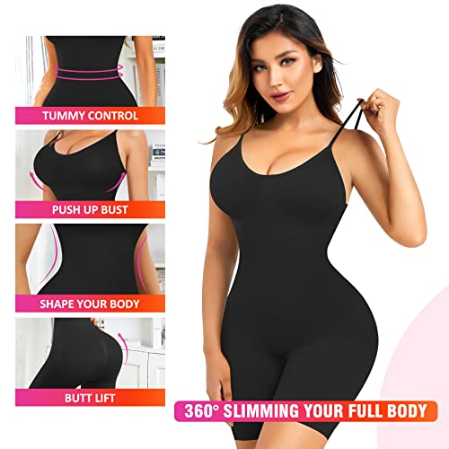 Bingrong Body Reductor Mujer Bodies Moldeadores para Mujer Fajas Reductoras Colombiana Bodysuit Shapewear Control de Abdomen Levanta Glúteos Bodysuit Posparto (XS-S, Negro)