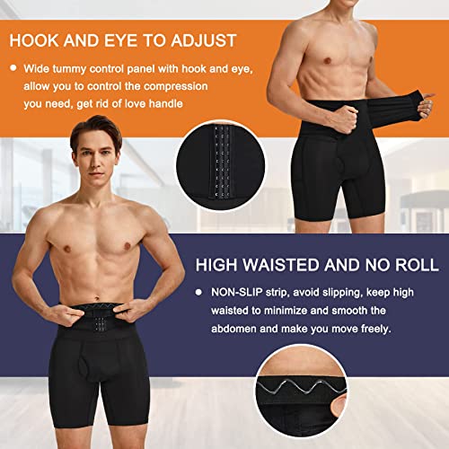 Bingrong Faja Reductora Hombre Pantalones Braga Moldeadora Abdomen Calzoncillos Hombre para Boxer Cintura Alta Ajustados Ropa Interior Elástico Shapewear Lencería Pantalones con Relleno Barriga