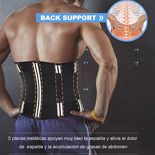 Bingrong Fajas Deportivas Neopreno Faja Lumbar Entrenador De Sudoración Y Compresión para Mujer Faja Cinturón Lumbar Abdominal Doble Adjustable para Hacer Ejercicio