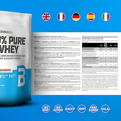 BioTechUSA 100% Pure Whey | Proteína en Polvo con BCAA y Glutamina | Sin Gluten, Sin Aceite de Palma, 1 kg, Cookies & Cream