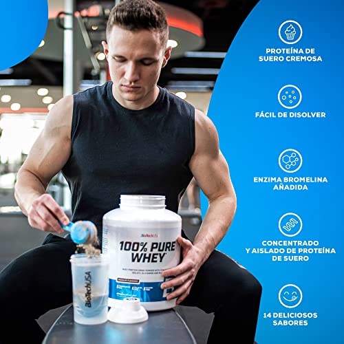 BioTechUSA 100% Pure Whey | Proteína en Polvo con BCAA y Glutamina | Sin Gluten, Sin Aceite de Palma, 454 g, Cookies & Cream