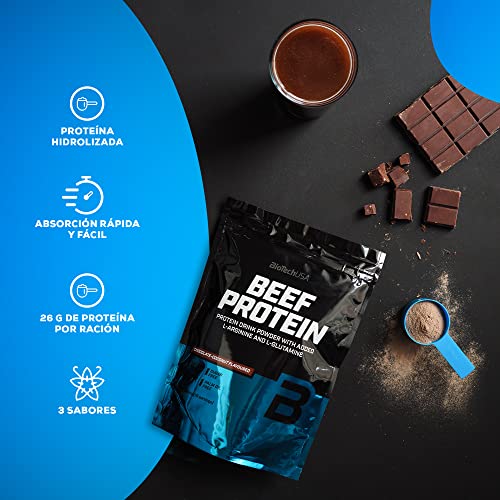 BioTechUSA Beef Protein, 87% Hydrolysed Protein Peptide Formula, Sin Lactosa ni Gluten, Bajo en Grasa, Sin Azúcar, Apto para la Dieta Paleo, 1,816 kg, Chocolate-coco