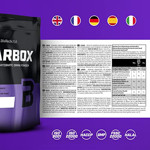 BioTechUSA Carbox | Complejo de Carbohidratos | Mejora de la Energía Pre, Intra y Post-Entrenamiento, 1 kg, Limón