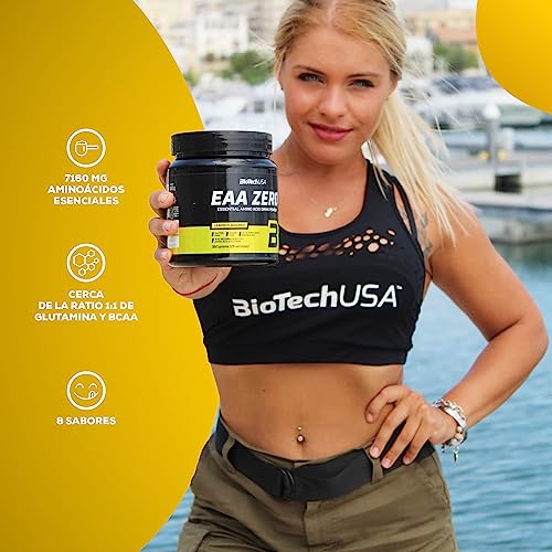 BioTechUSA EAA Zero - Essential Amino Acid Power | 7160mg EAA/porción | Proporción recomendada por la OMS | Sin azúcar, sin gluten, 350 g, Sin Sabor