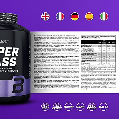 BioTechUSA Hyper Mass - Mass Gainer con Carbohidratos y Mezcla de Proteínas | Creatina Micronizada | Sin Gluten, 4 kg, Vainilla