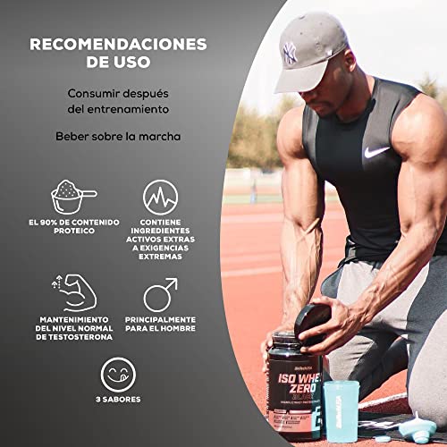 BioTechUSA Iso Whey Zero Black - Proteína Premium con Creatina, Zinc, Vitamina B3 y Aminoácidos | 90% Proteína | Sin Azúcar, Sin Lactosa, Sin Gluten, 2.27 kg, Vainilla