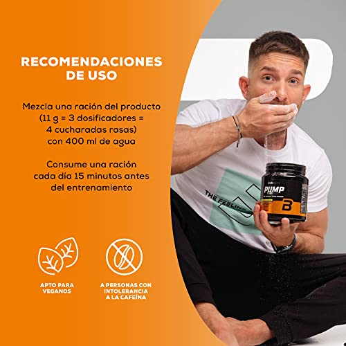 BioTechUSA Pump Caffeine Free | Energía, Concentración y Apoyo Inmunológico | 19 Ingredientes Activos | Bebida en Polvo Pre-Entrenamiento, 330 g, Frutas tropicales