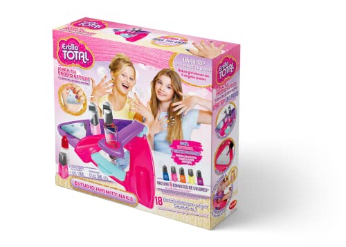 Bizak Estudio Infinity Nails, Set adecuado para crear diseños de uñas divertidos y diferentes, incluye hasta 18 diseños y 12 accesorios (63270002)