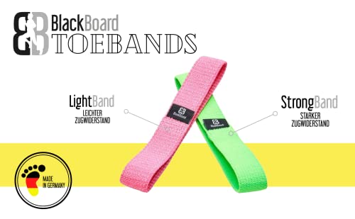 Blackboard® ToeBands | Bandas de Resistencia Especiales para el pie y los Dedos | Fortalecimiento y movilización efectiva del pie | Fisioterapia | Bandas en Fuerzas Diferentes [2 Unidades]