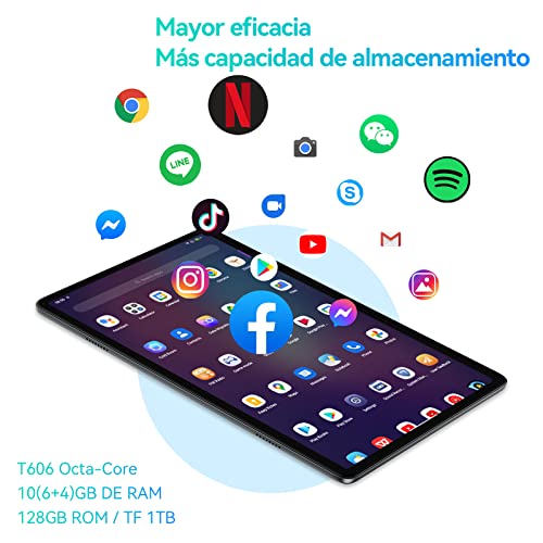 Blackview Tablet 10 Pulgadas Android 12 Tab 7 Pro 6GB RAM + 128GB ROM(1TB TF), Dual 4G LTE + 5G WiFi, Octa Core, Batería 6580mAh/FHD 1920 * 1200/8MP+13MP/BT 5.0/GPS/OTG/Type C