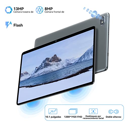 Blackview Tablet 10 Pulgadas Android 12 Tab 7 Pro 6GB RAM + 128GB ROM(1TB TF), Dual 4G LTE + 5G WiFi, Octa Core, Batería 6580mAh/FHD 1920 * 1200/8MP+13MP/BT 5.0/GPS/OTG/Type C