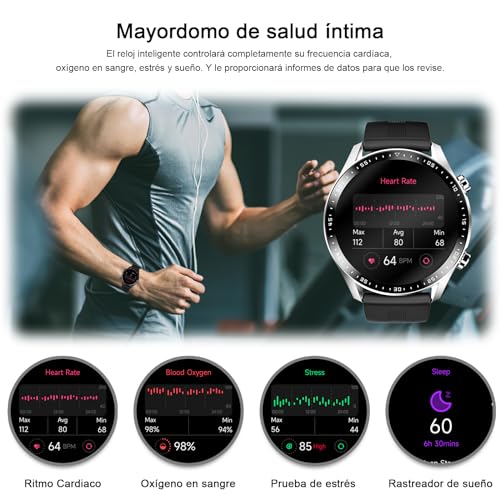 Blackview X1 Reloj Inteligente Deportivo para Hombre - Esfera DIY, Pulsometro, Pulsera Actividad Inteligente, para Android e iOS (Versión Mejorada)