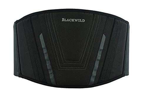 BLACKWILD - Cinturón de riñón para motocicleta, para hombre y mujer, color negro básico, estabilización eficaz y cálido, soporte lumbar, Negro , L