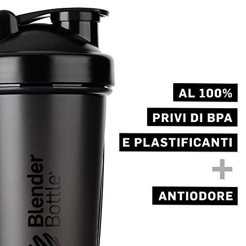 BlenderBottle Classic Botella de agua | Botella mezcladora de batidos de proteínas | con batidor Blenderball | libre de BPA | 820ml - Coral