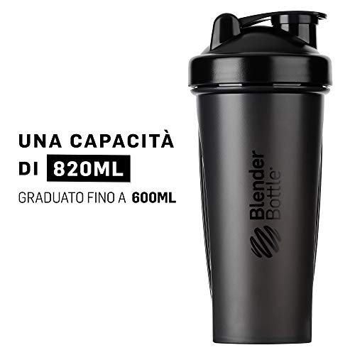 BlenderBottle Classic Botella de agua | Botella mezcladora de batidos de proteínas | con batidor Blenderball | libre de BPA | 820ml - Coral