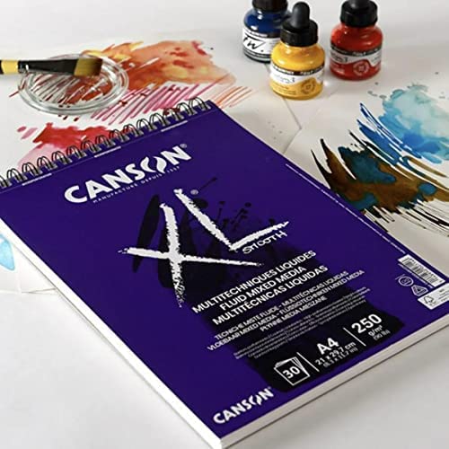 Bloc dibujo acuarela canson xl mix media grano medio din a3 microperforado espiral 29,7x42cm 30 hojas 300 gr