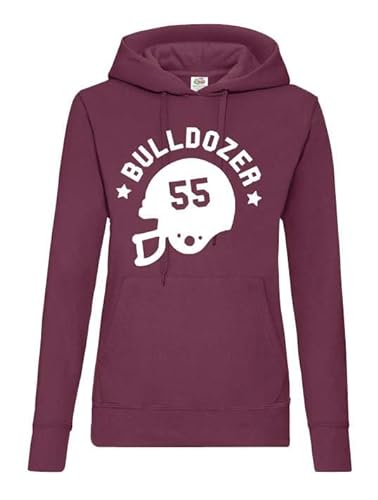 Blondie & Brownie Fun - Sudadera con capucha para mujer, diseño de Bulldozer Mücke Logo, granate, XL