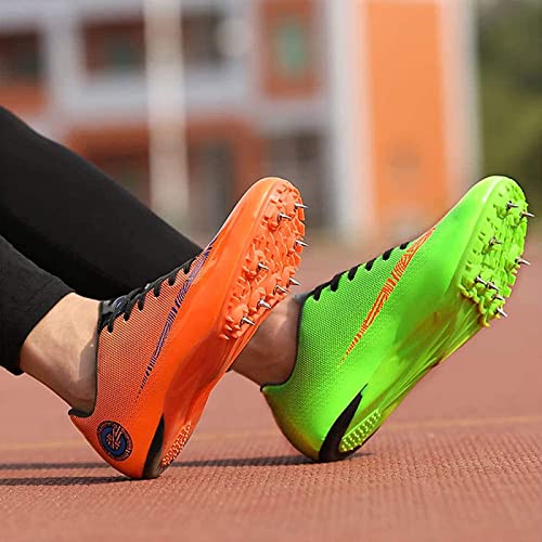 BLOSSS Zapatillas De Atletismo Zapatillas De Clavos para Hombre Mujer Antideslizantes Respirable 8 Clavos Salto Largo Zapatillas De Entrenamiento Antideslizante Cómodo Zapatos Deportivos,002,43EU