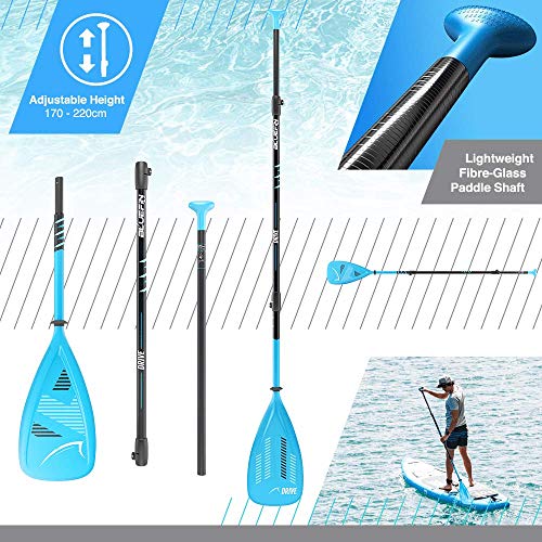 Bluefin SUP Sprint para Travesía | Tabla de Paddle Surf Hinchable de 14’ | Remo Liviano de Fibra de Vidrio | Longitud para Expedición | Espacio de Carga | Accesorios Completos | 5 Años de Garantía