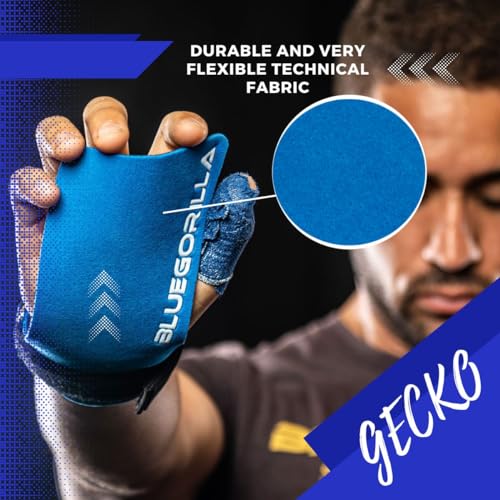 BLUEGORILLA Gecko. Calleras para Crossfit - Exclusivo Tejido técnico de Alta protección y Confort. Gimnasio,Box,calistenia, Neopreno de protección en muñeca. Llavero de Regalo (Extra Grande)