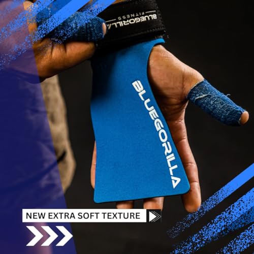 BLUEGORILLA Gecko. Calleras para Crossfit - Exclusivo Tejido técnico de Alta protección y Confort. Gimnasio,Box,calistenia, Neopreno de protección en muñeca. Llavero de Regalo (Extra Grande)