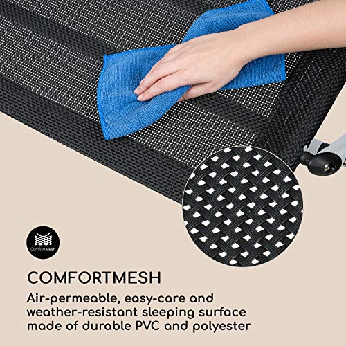 blumfeldt The Big Easy - Tumbona techada, Mecedora ergonómica, Uso Recomendado Exteriores, Impermeable, Protección Rayos UV, Estructura de Acero, Peso máx. soportado 350 Kg, Plateado