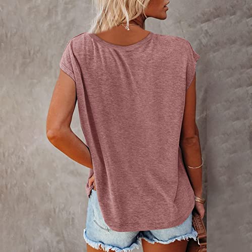 Blusa elegante sin mangas para mujer, camiseta de verano para mujer, cuello en V, informal, cuello redondo, ropa para adolescentes, niñas, manga de verano, camisas holgadas, blusa, 11, XL