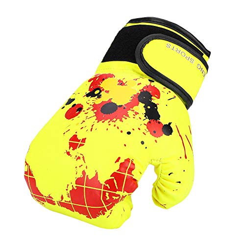 Bnineteenteam Guantes de Boxeo para niños, Dibujos Animados para niños, PU, Cuero, Guantes de Boxeo, Principiantes, Entrenamiento con Guantes, Guantes, de 2 a 11 años de Edad. (Amarillo)