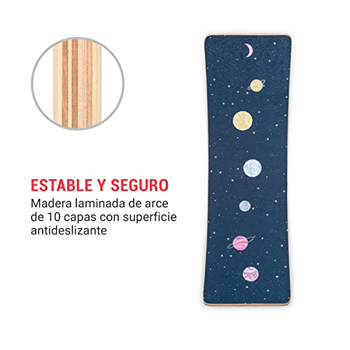 BoarderKing Indoorboard Kids- tabla Curva Montessori niños, Tabla de Equilibrio de Madera Montessori Niños Balance Board, Bebe wobbel Balancin