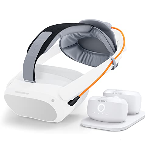 BOBOVR BD2-P4 Combo de actualización de batería doble compatible con auriculares Pico 4 Pro VR, sistema de fuente de alimentación de recirculación, base de carga magnética, auriculares VR paquete de