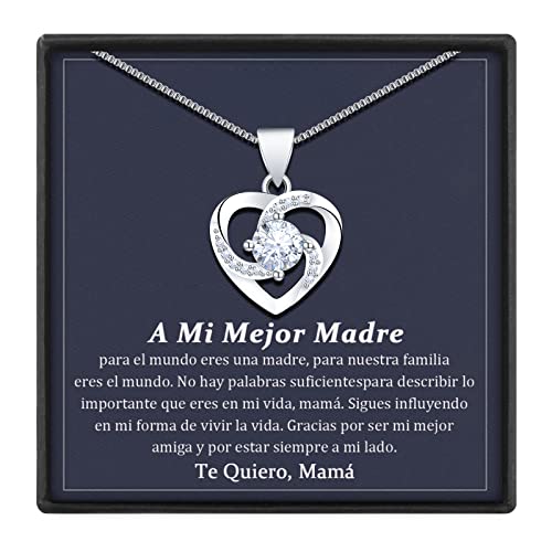 BOCHOI Collar DiA De La Madre Regalo Original Para Mamá Regalos Especiales Para Una Madre Colgante De Plata De Ley 925 En Forma De Corazón Cadena De Mujer Para Cumpleaños O Navidad