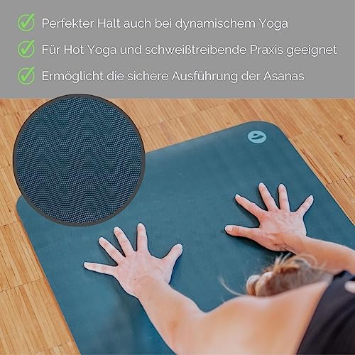 Bodhi Esterilla de yoga Eco Pro, 100% caucho natural | muy antideslizante | 100% natural y ecológica | esterilla profesional para yoga | ideal para yoga dinámico | 185 x 60 x 0,4 cm (jungle green)