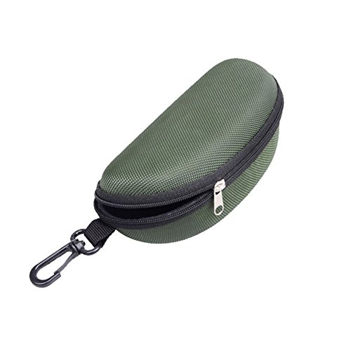 Bodhi2000 Funda rígida para gafas de sol portátil de viaje que protege las gafas de sol con cremallera, verde, talla única