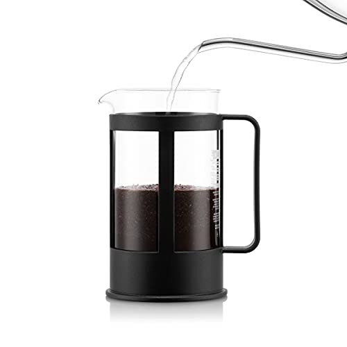 Bodum Kenya French Press 3 Cups 0.35 L Cafetera émbolo, Vidrio, plástico, Acero, Negro, Inches