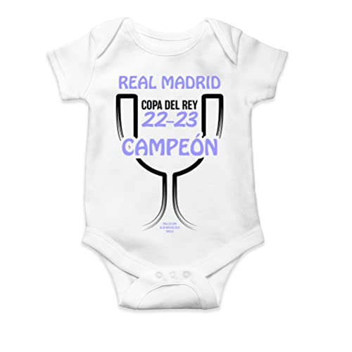 Body de manga corta del Madrid Campeón de la Copa del Rey 2022-2023 (1- body 3 meses)(Blanco manga corta)