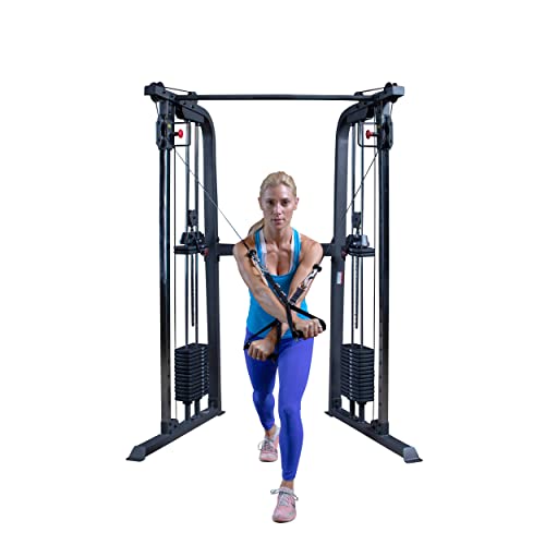 Body-Solid Powerline (PFT100) - Máquina de ejercicio cruzado con cable para gimnasio doméstico y comercial, centro de entrenamiento funcional con doble pila de pesas de 160 libras para entrenamiento