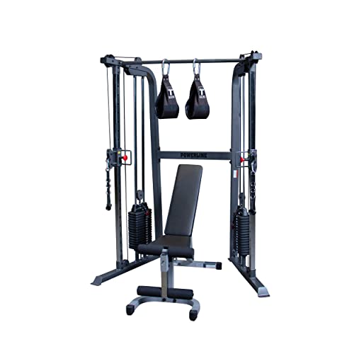 Body-Solid Powerline (PFT100) - Máquina de ejercicio cruzado con cable para gimnasio doméstico y comercial, centro de entrenamiento funcional con doble pila de pesas de 160 libras para entrenamiento