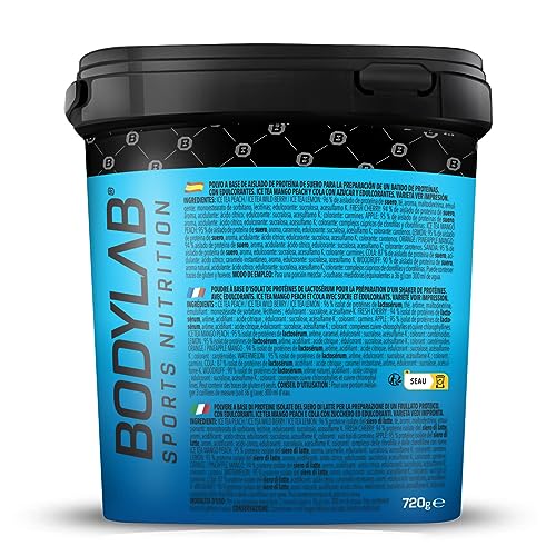 Bodylab24 Clear Whey Isolate 720g Té helado Frutas del Bosque, batido de proteínas a base de 96% de aislado de proteína de suero, refrescante bebida afrutada, puede apoyar el desarrollo muscular