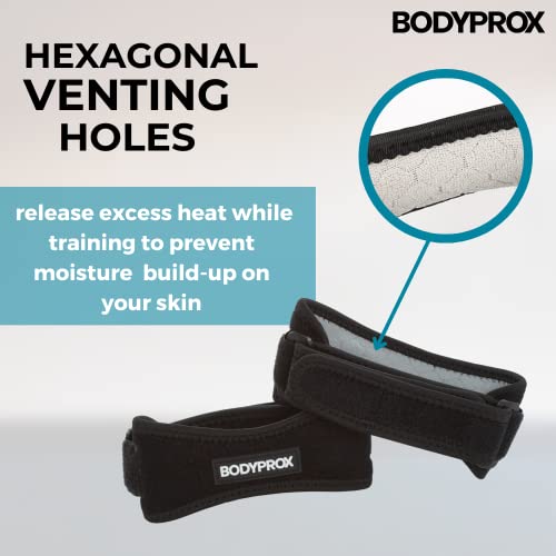 Bodyprox Correa de sujeción para el tendón rotuliano (2 unidades), alivio del dolor de tendinitis, para senderismo, fútbol, baloncesto, correr, saltar, tenis, voleibol y sentadillas